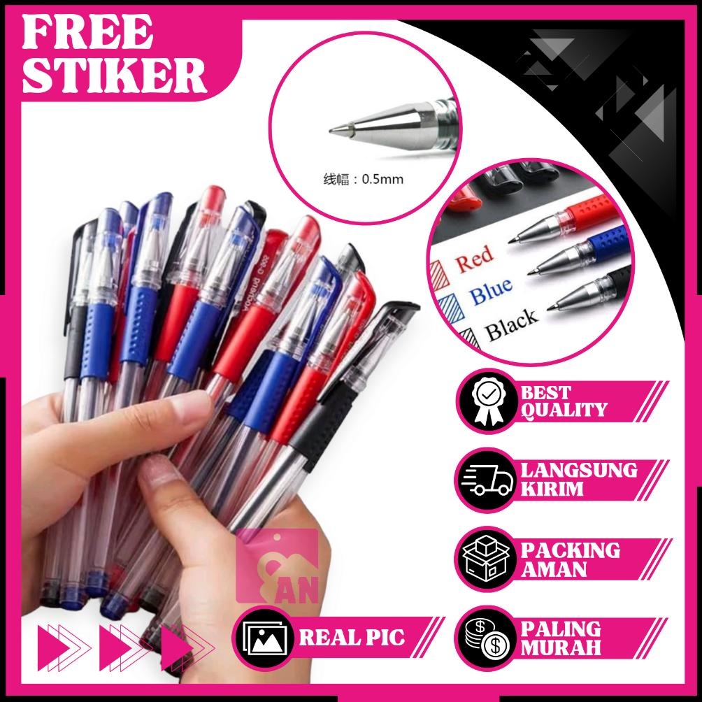 

1PCS Pena Standard Gel 0.55mm Pulpen Tinta Cair Alat Tulis Sekolah Kantor Pen Isi Ulang Hitam Merah Biru Bolpen A008