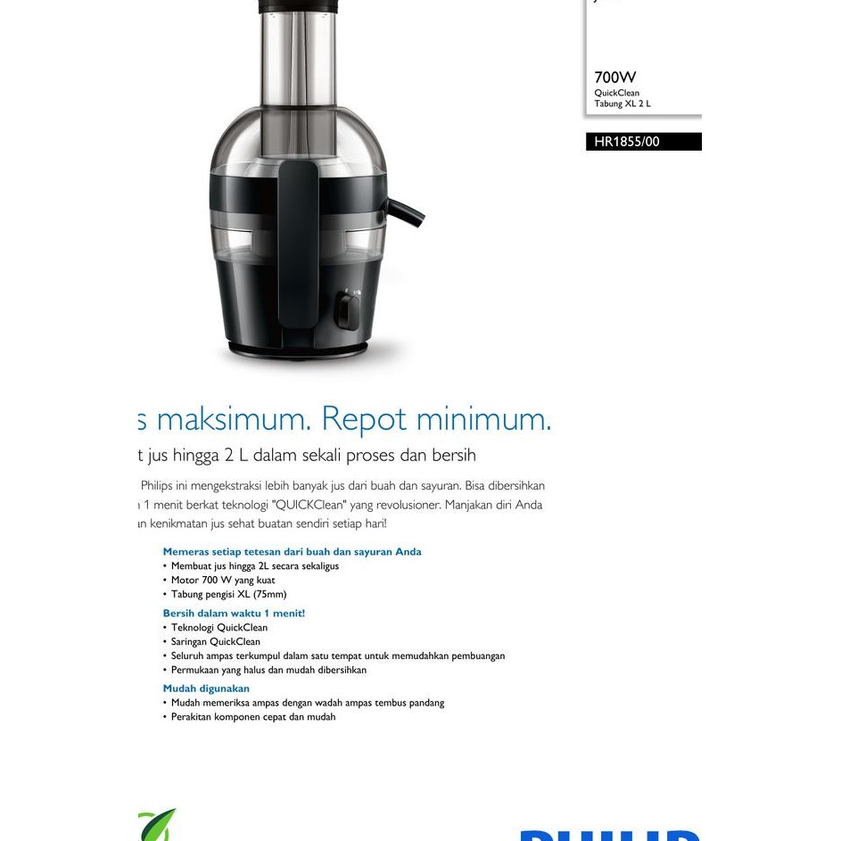 Philips R 700W Hr1855 / Hr 1855 - Garansi Res