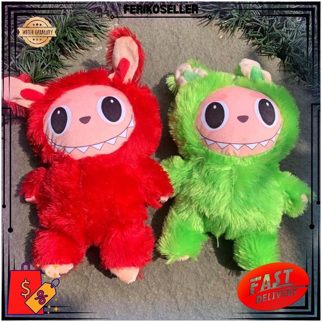 Boneka Labubu Jumbo/Mberot Bantengan/Boneka Mixue 30 Cm D Termurah