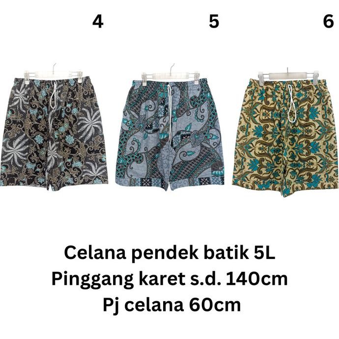 celana pendek batik pria JUMBO katun HM