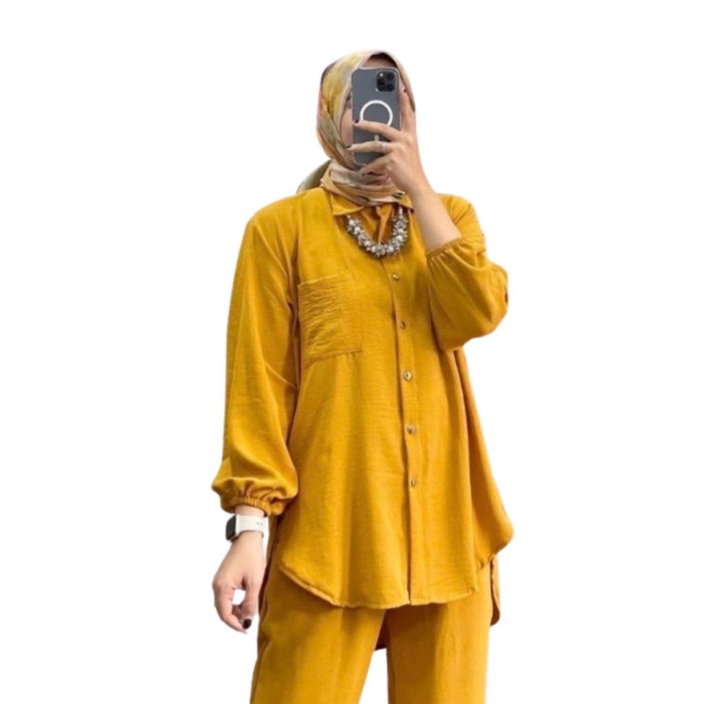 Setelan Wanita Sepasang Baju 2In1 Trendy Kekinian Atasan Bawahan Remaja Korean Style Oneset Fashion 