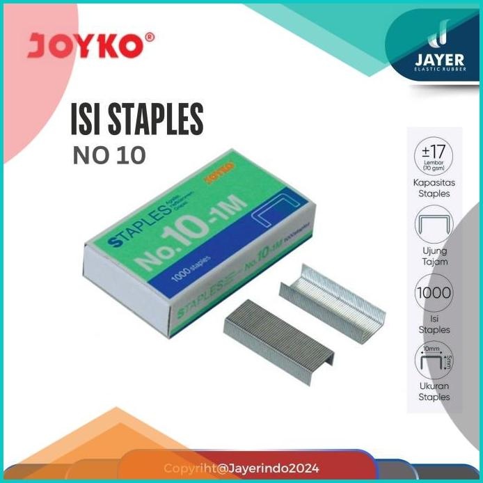 

Isi staples joyko no. 10 isi hekter joyko box kecil isi 1000 pcs 140