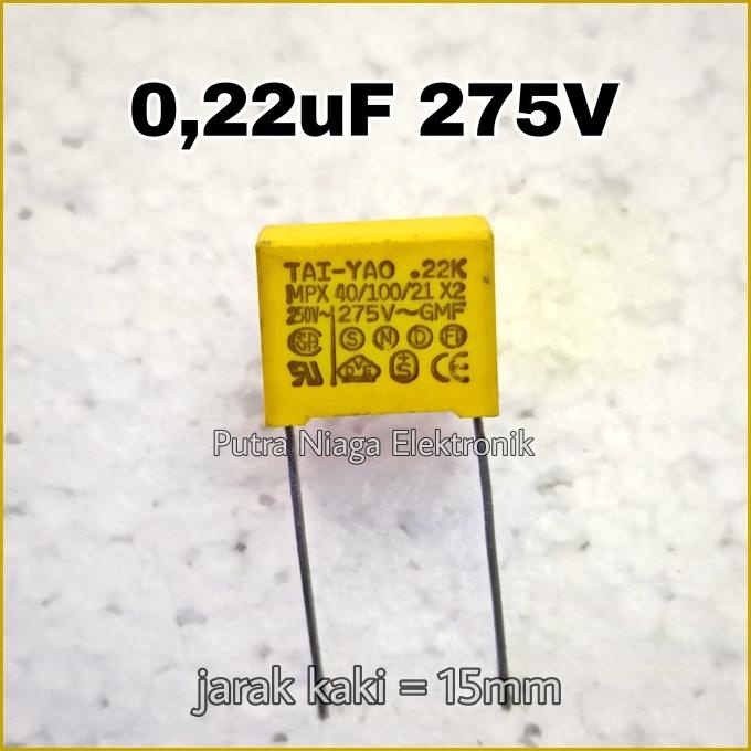 Baru Kapasitor 0.22uF MKP 224 275V 220NF Capacitor X2 220N 0,22uF 275Vac putr4n Ayo Beli