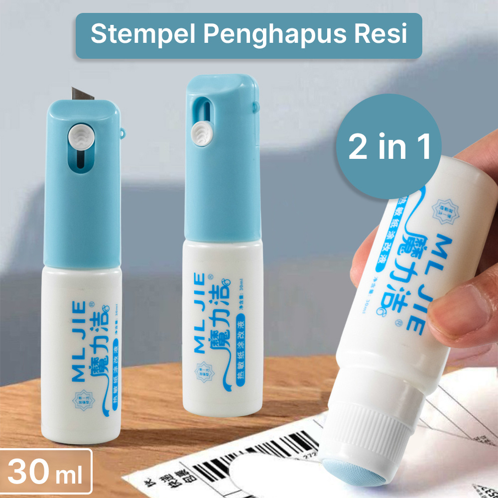 

Alat Penghapus Resi 2in1 / Stempel Penghapus Resi 2in1 With Cutter / Alat Pembuka Paket