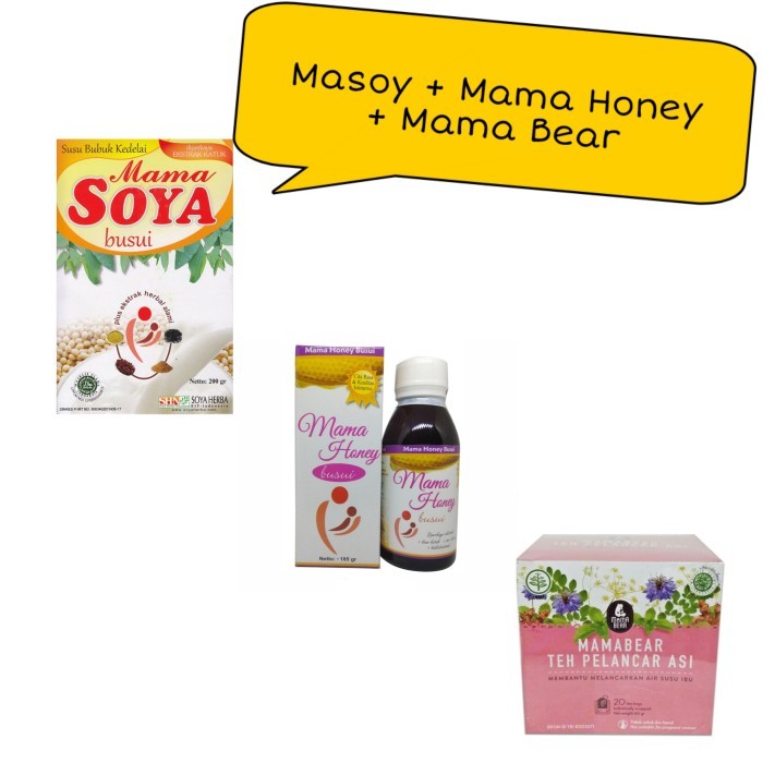 Paket Mama Bear teh pelancar asi - mama soya & mama honey