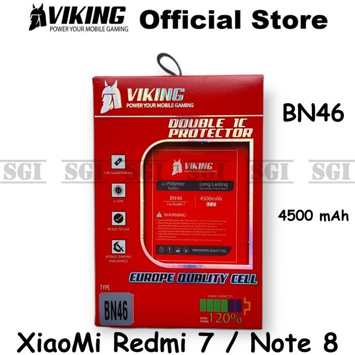 Promo Baterai Viking Double Power Original Xiaomi Bn46 Redmi 7 Note 8 Batre