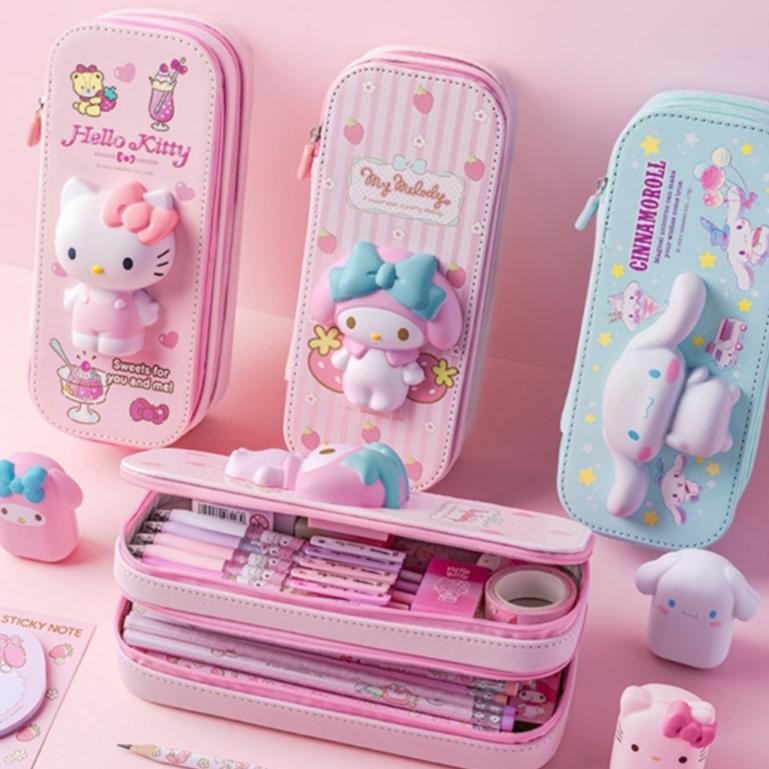 

Kekinian Tempat Pensil Kotak Pensil Aesthetic Anak Perempuan Stationery Sanrio Kuromi Squishy Import Viral