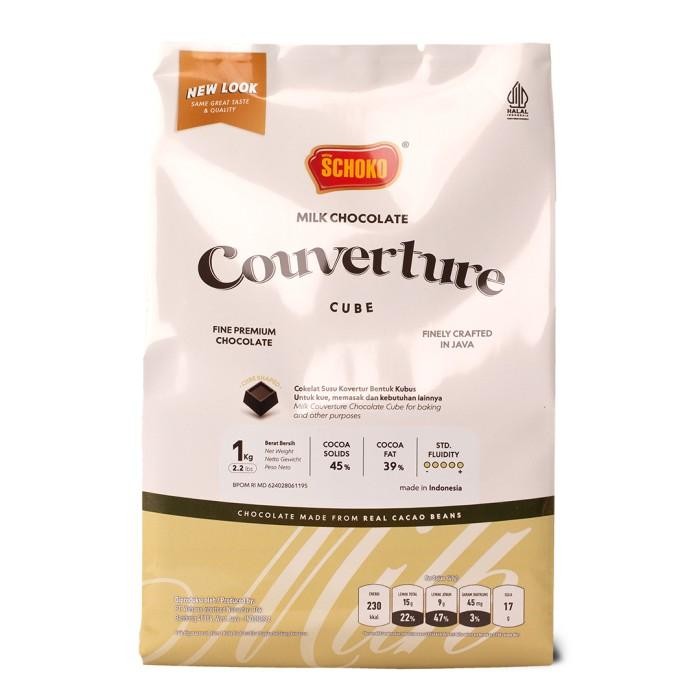 

SCHOKO Milk Chocolate Couverture Cube - 1 Kg / Coklat Kovertur Dadu Kualitas Terbaik