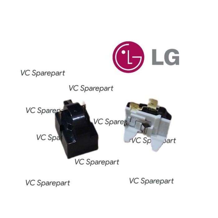 (KULKAS) [ 1 SET ]RELAY PTC OVERLOAD KULKAS LG 2 PINTU