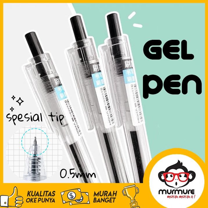 

MURMURE | PULPEN PENA GEL SIMPLE PEN WHITE BLACK MEKANIK 0.5mm AESTHETIC PEN