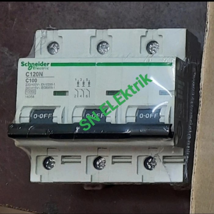 Mcb Schneider 3Phase C120N 80A,100A,125A 10Ka 3P Genuine