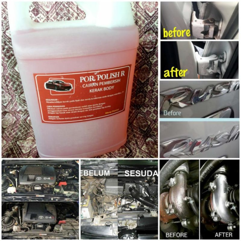READY STOCK- Pembersih kerak mesin, jamur kaca por.polish isi 5liter