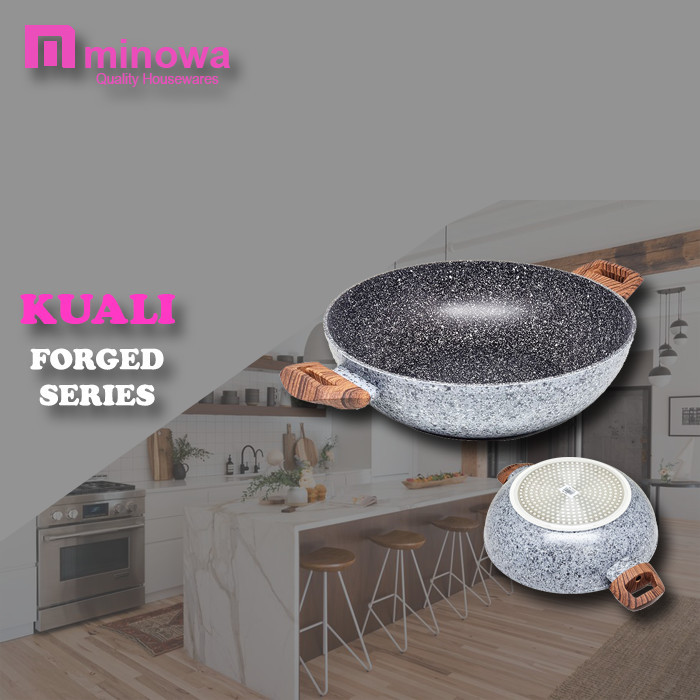 Minowa Forged Marble Wok Pan / Kuali Anti Lengket