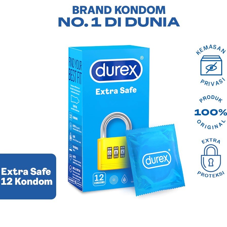 DUREX EXTRA SAFE 12 PCS KONDOM TEBAL LEBIH AMAN PRIA TERMURAH [TERLENGKAP]