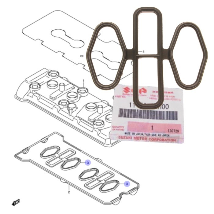 Karet Gasket Cylinder Head Cover 2 Suzuki GSX-R 600 GSXR600 GSX600