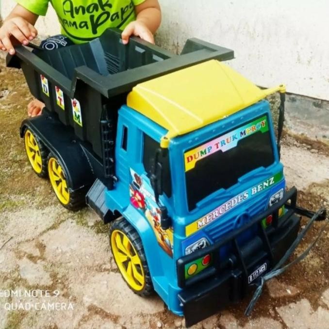Mainan mobil truk pasir jumbo super besar dump truck panjang 48cm skop KRW