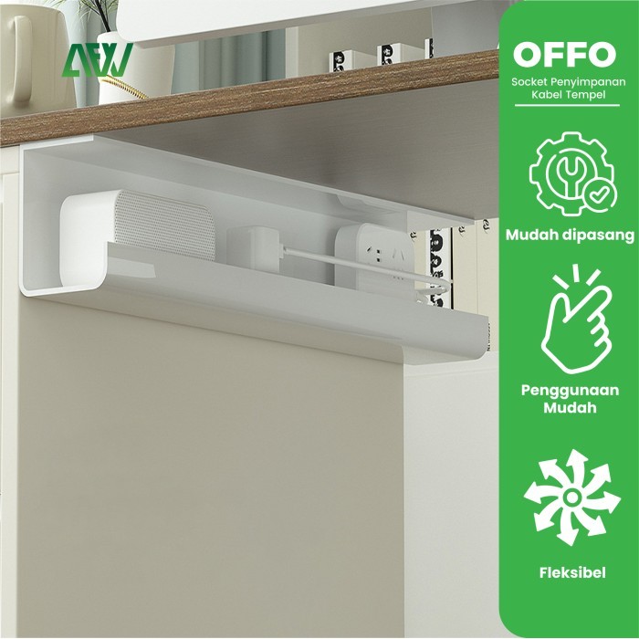 

OFFO Cable Management Tray Socket Penyimpanan Kabel Tempel Under Desk