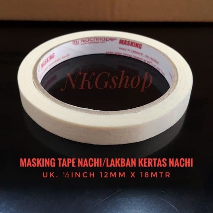 

Masking tape/Lakban kertas Nachi inch 12mm x 18mtr (1dus=192roll)