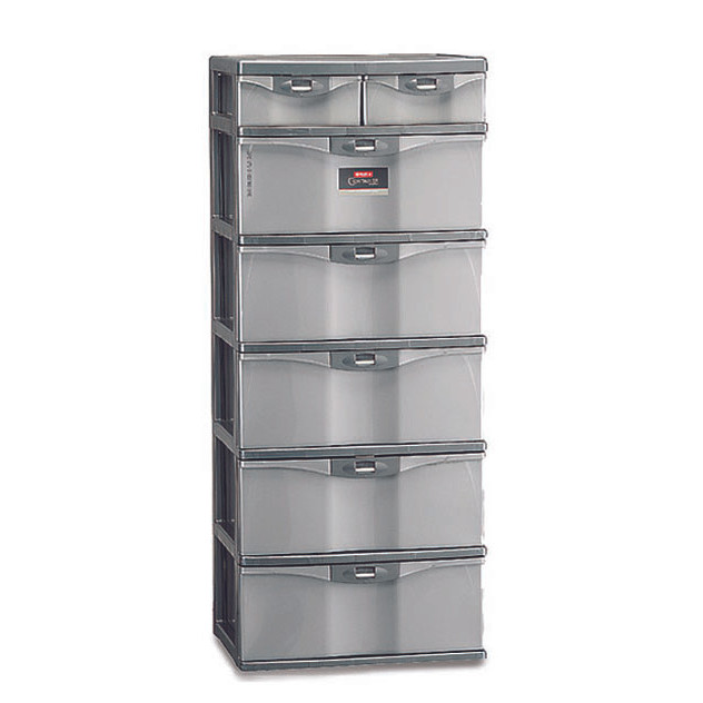 LEMARI PLASTI EXCEL 5 SUSUN + 2 LACI KECIL LION STAR SM5