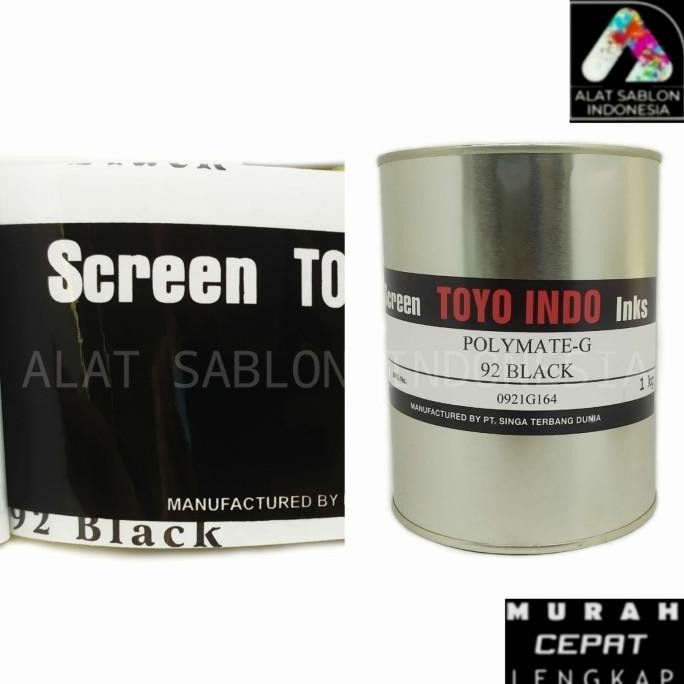 

TINTA TOYO POLYMATE BLACK G92 HITAM TINTA SABLON PLASTIK 1kg