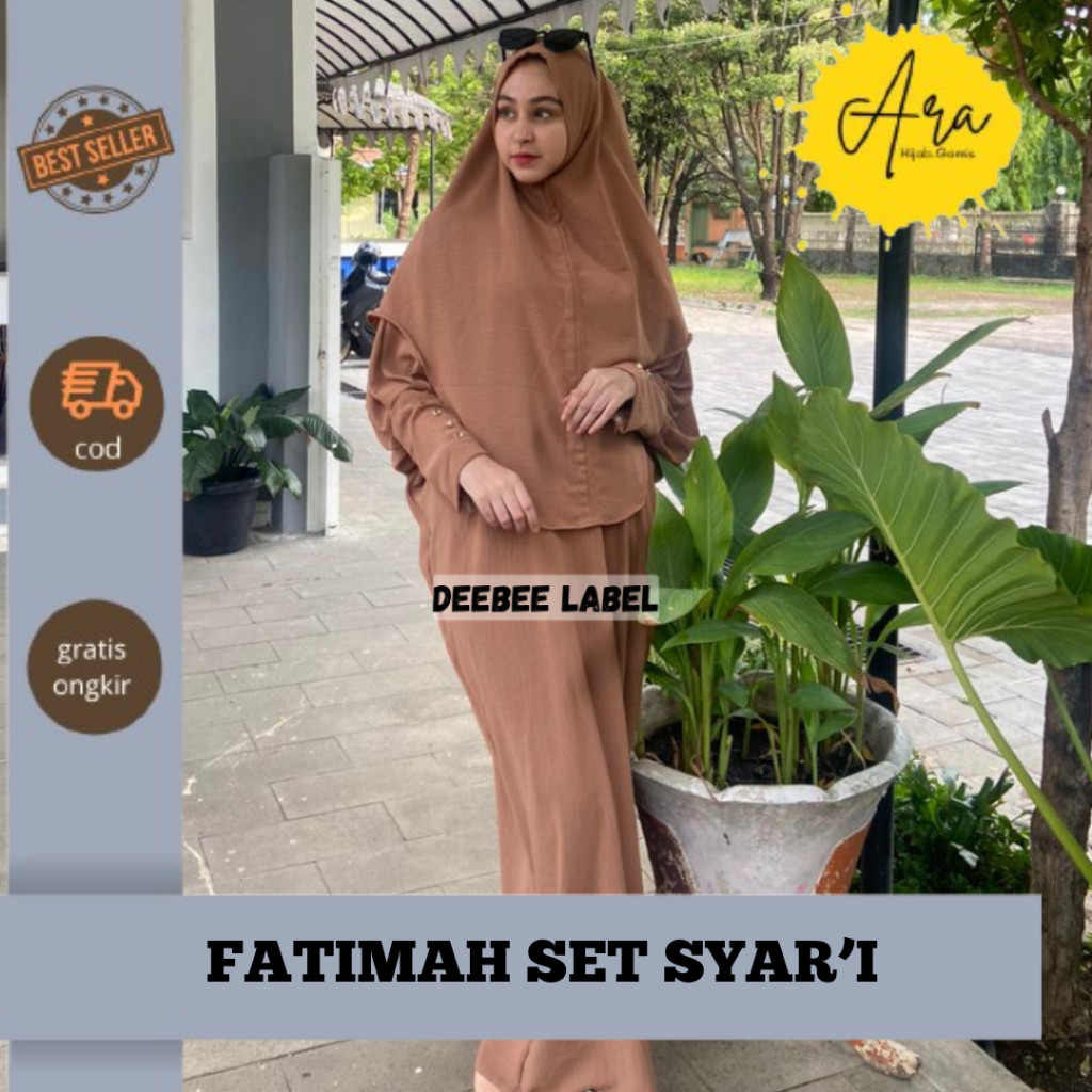 Gamis Wanita Terbaru FATIMAH GAMIS KAFTAN ONE SET HIJAB SET SYAR'I GAMIS SYAR'I CRINCLE AIRFLOW