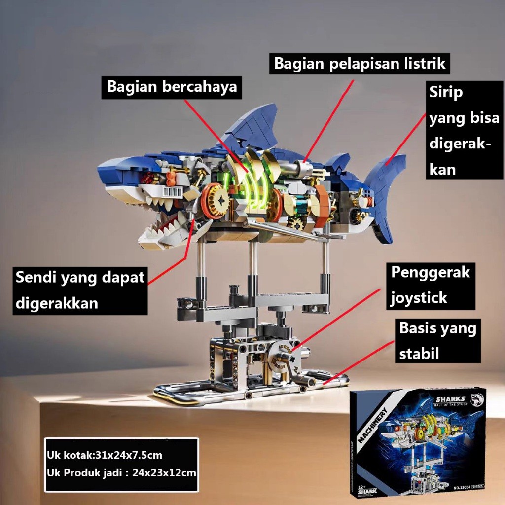 HAHA TOY Blocks DIY Building Bricks Blok Mainan Anak Balok Susun Mekanis Puzzle Brick