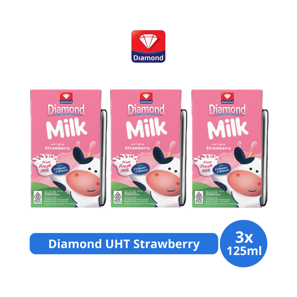 

Diamond Milk Susu UHT Strawberry 125ml x 3 pcs