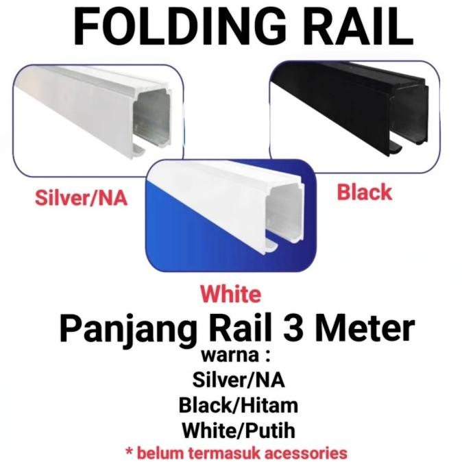 Rel Pintu Lipat Sliding Aluminium Panjang 3 Meter Lebar 33Mm Tebal 2Mm