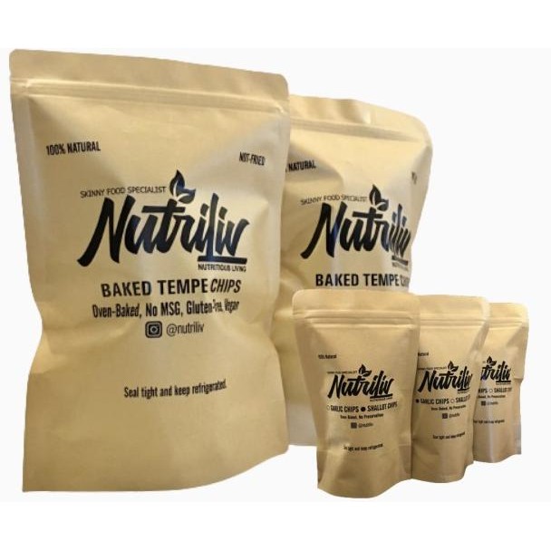 

X 1 Nutriliv Baked Tempe Chips, 1 Garlic Chips, 1 Shallot Chips