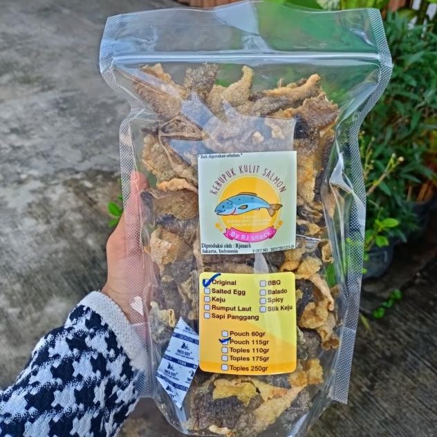 

Keripik Kulit Ikan Salmon Rasa Pouch 115Gr Celan Kekinian