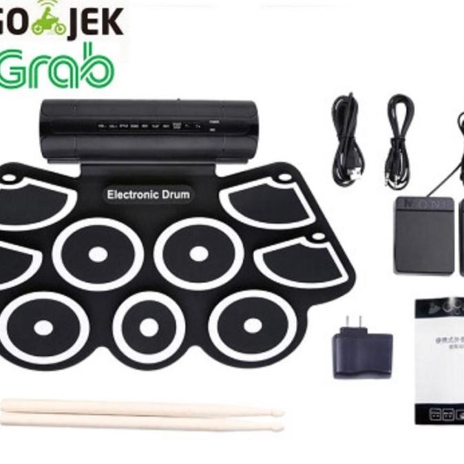 Jual Portable Roll Up Drum Pad Set Kit Md760 Built-In Speaker Support Midi