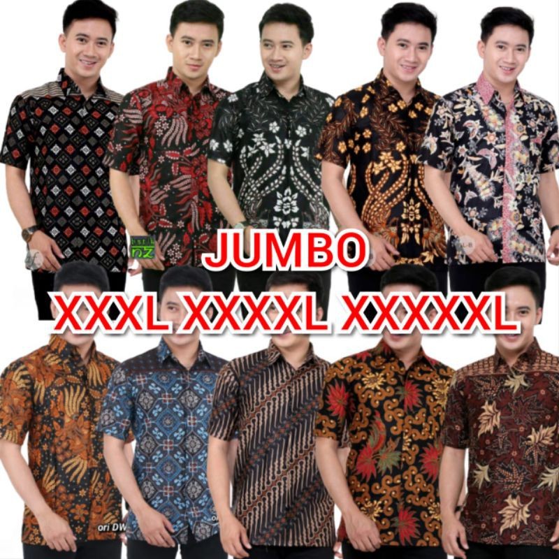 Batik PNS batik pria XXXL XXXXL XXXXXL baju pria jumbo lengan pendek real pic