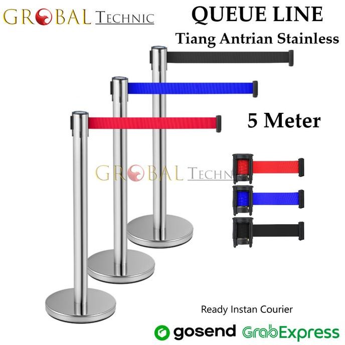 

Standing Barrier Queue Line 5M / Tiang Pembatas Antrian Stainless