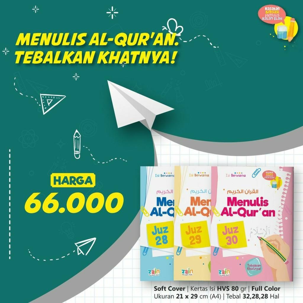 Buku Anak PAKET MENULIS AL QURAN JUZ 28 29 30 Berwarna dan Full Color