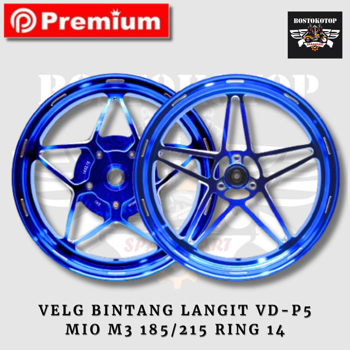 Premium Velg VD-P5 Model Bintang Langit Palang 5 Ukuran 185 215 Ring 14 Mio M3, Mio Z Original