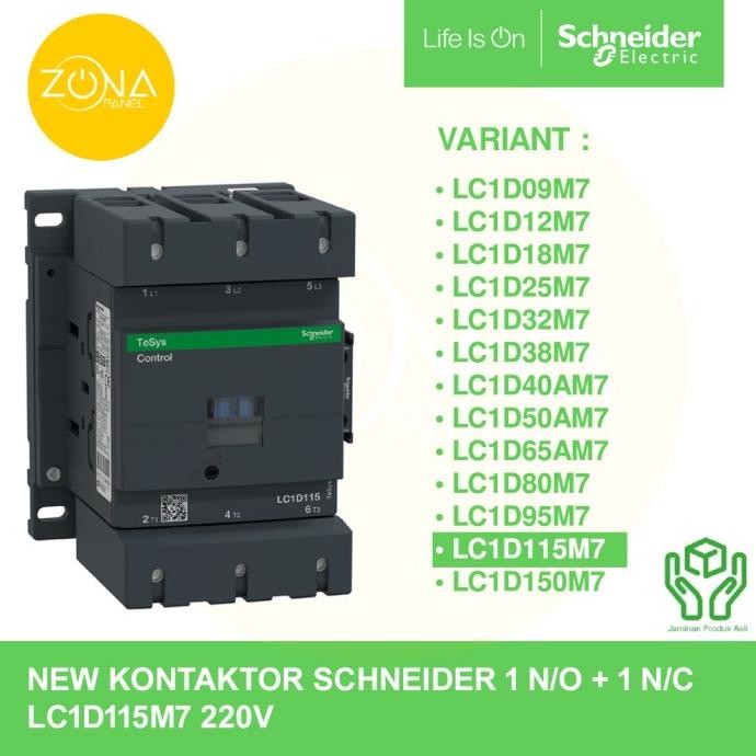 KONTAKTOR CONTACTOR SCHNEIDER LC1D115M7 LC1D115 D115 220V NEW ORIGINAL