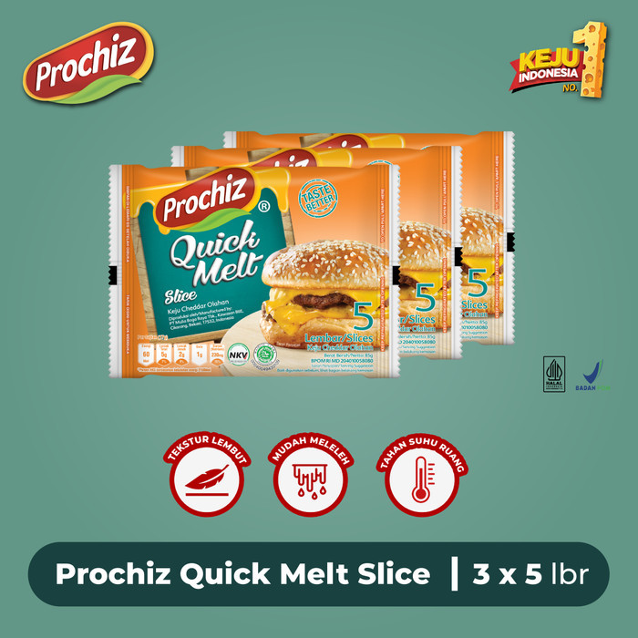 

Keju PROCHIZ Quick Melt Slice 5's Triple Pack