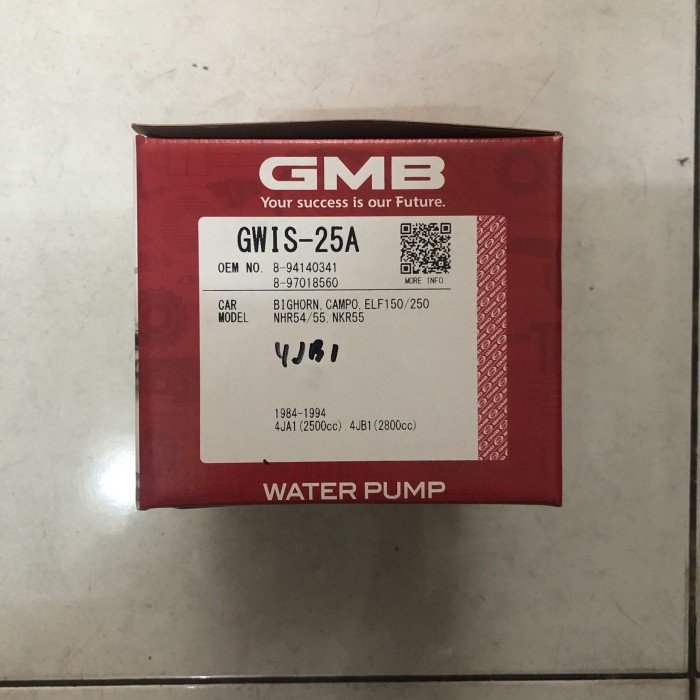 WATER PUMP ISUZU 4JB1 GMB