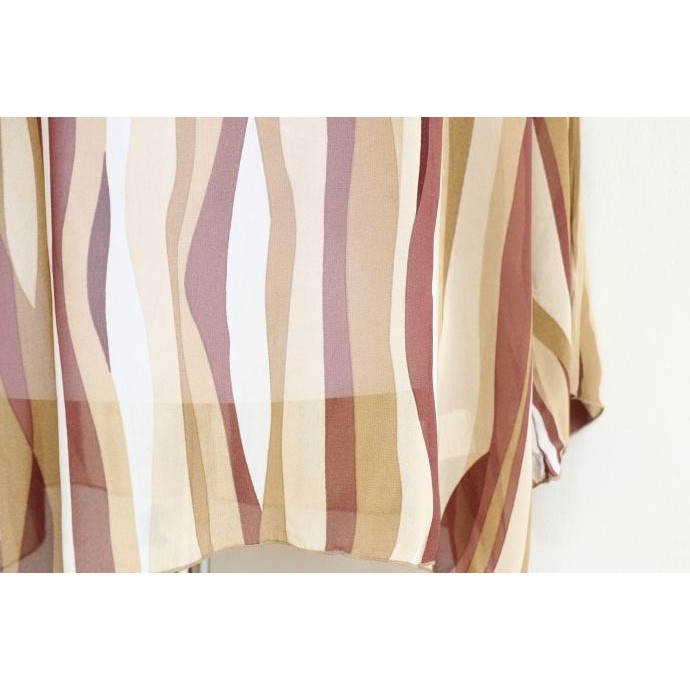 DFG BSI-19 (XL) atasan sifon blouse / blus import big size twist brown TERLARIS