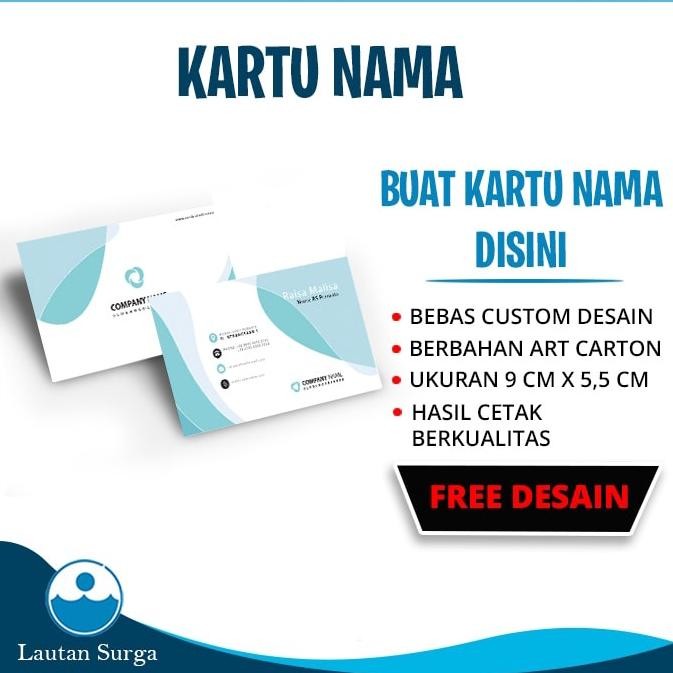 

Big Diskon Cetak Kartu Nama Custom 1 Box Cetak Name Card Berkualitas 1 Sisi / 2 Sisi Ukuran 5,5 Cm X 9 Cm Gf-5