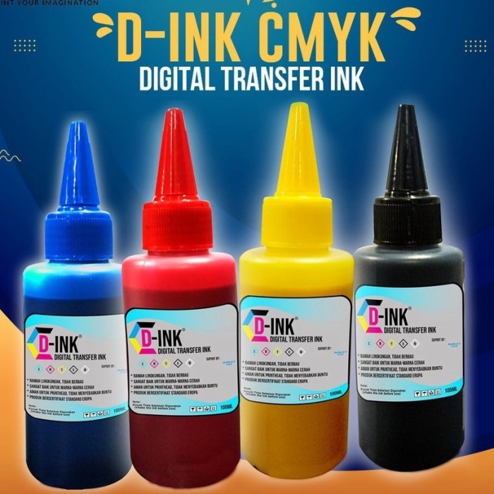 

Tinta D INK untuk Metode DST. DTS atau DTF 1 SET CMYK