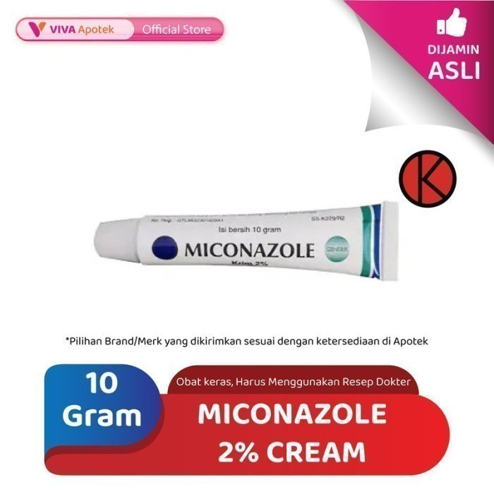 Miconazole 2% Cream / Infeksi Jamur / Kadas / Kurap / Panu (10 Gram)