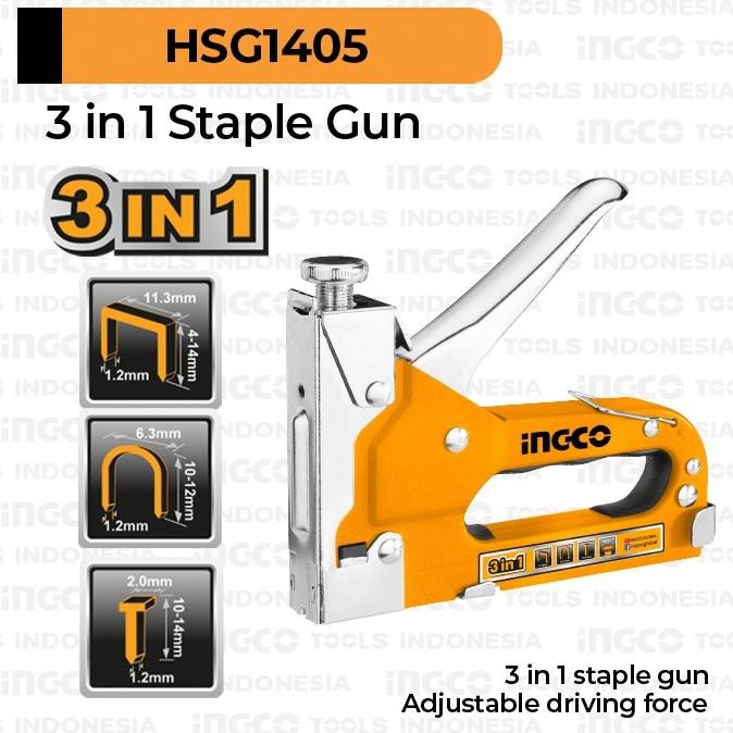 

3-IN-1 STAPLE GUN INGCO HSG1405 - STAPLER STAPLES STEPLES TEMBAK JOK ORIGINAL DAN TERPERCAYA