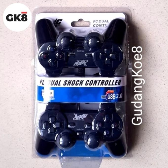 Gamepad Joystik Stick PC Usb K-one Double Hitam Dual shock KOKO