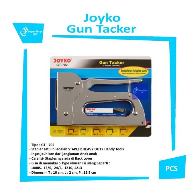 

JOYKO GUN TACKER GT - 702 - STAPLER TEMBAK [ 1 PCS ] ORIGINAL DAN TERPERCAYA