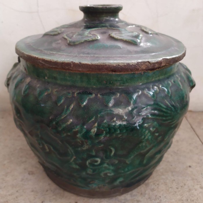 GUCI TOPLES MUKUN TUA ANTIK HIJAU