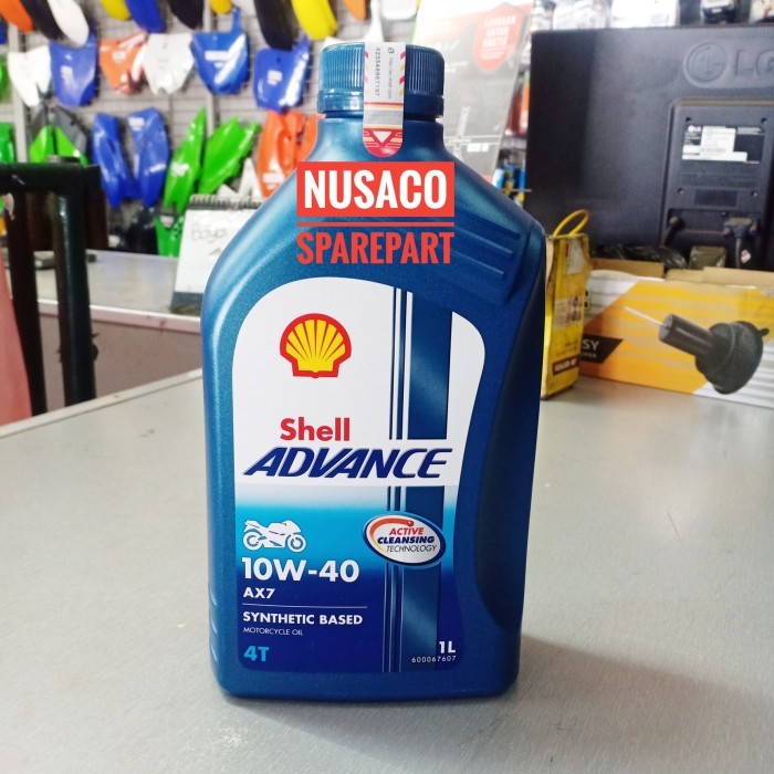 OLI SHELL AX7 4T SAE 10W 40 1 LITER OLI MOTOR SPORT ORIGINAL SHELL