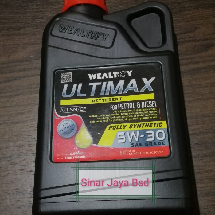 OLI WEALTHY ULTIMAX 5W-30 MOBIL ASLI LITERAN
