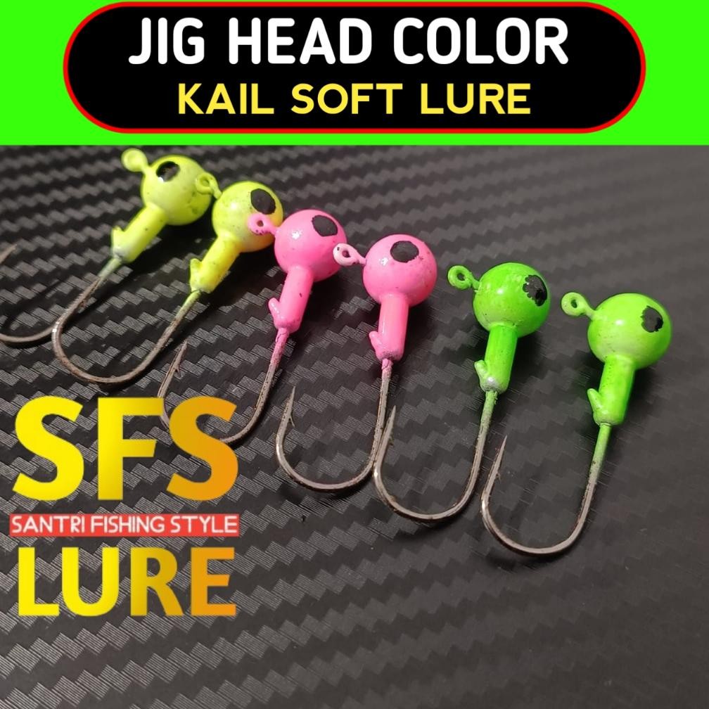 Jig head kail soft lure jig head 1.5g/2g/3g/5g/7gram jig head warna kail jig head kail soft lure jig