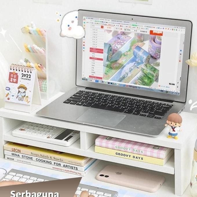 Naturahome - Rak Meja Tatakan Alas Laptop Modern Minimalis Serbaguna Untuk Pajangan Hiasan Dekorasi 